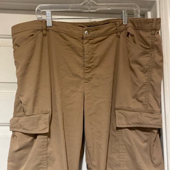 Lauren Ralph Lauren Tan Utility Cargo Pants With Snap Button Ankle Cuff Size 16 - Picture 4 of 10